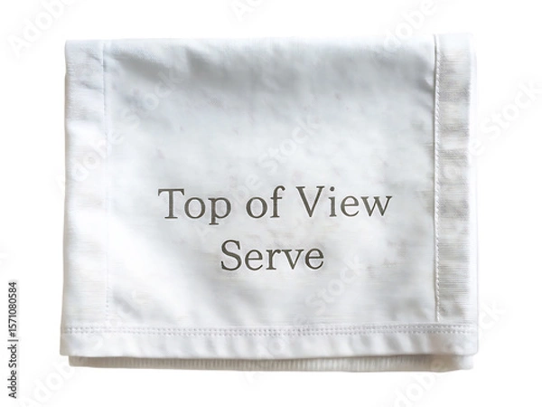 Obraz Top view of white napkin cotton, serviette isolated on white background, PNG