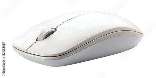 Obraz white wireless mouse isolated on white background, PNG