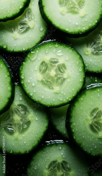 Fototapeta cucumber slices background