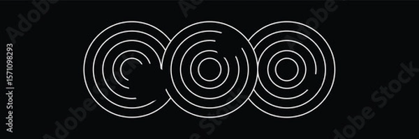 Fototapeta Abstract minimal element mid century vector