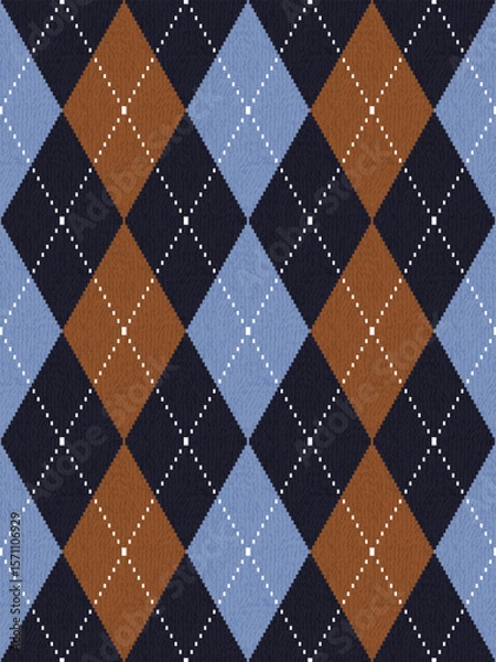 Fototapeta Argyle traditional vector pattern.Seamless geometric illustration pattern.Scotland argyll intarsia pastel element style .Design for fabric clothing,sweater,socks,wrapping,tablecloth,blanket,decoration