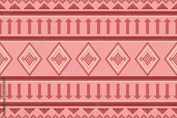 Obraz Geometric Ikat Pattern in Pink and Red Tones