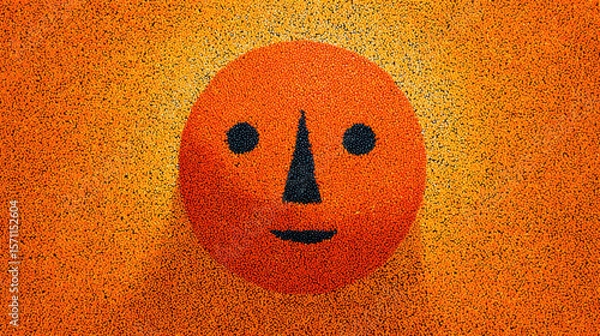 Fototapeta Abstract Orange and Red Dotted Smiling Face Art