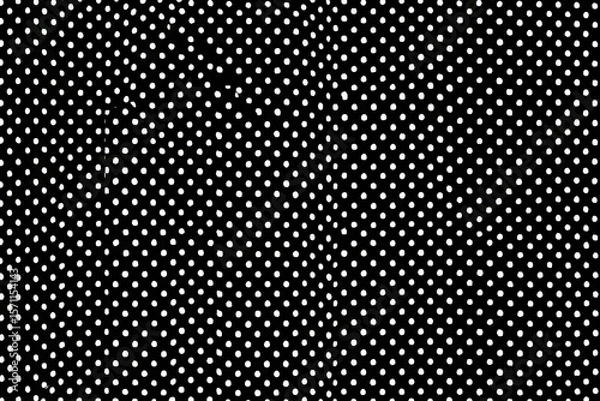Fototapeta Black and white polka dot pattern, slightly distorted