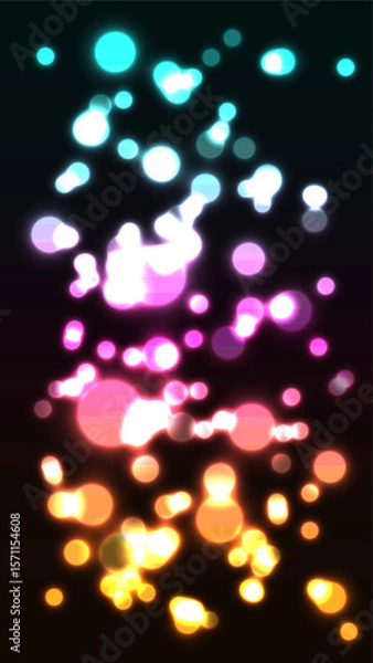 Obraz Vibrant Multicolor Bokeh Abstract Background with Neon Glow