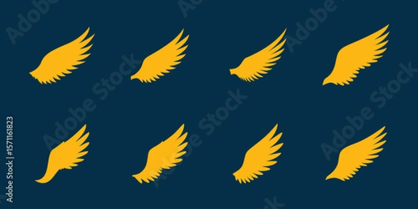 Fototapeta Feather Wings Logo Set