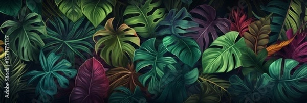 Obraz Tropical leaves pattern