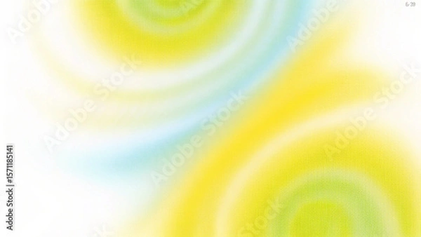 Fototapeta Soft yellow and blue swirls on a textured white background