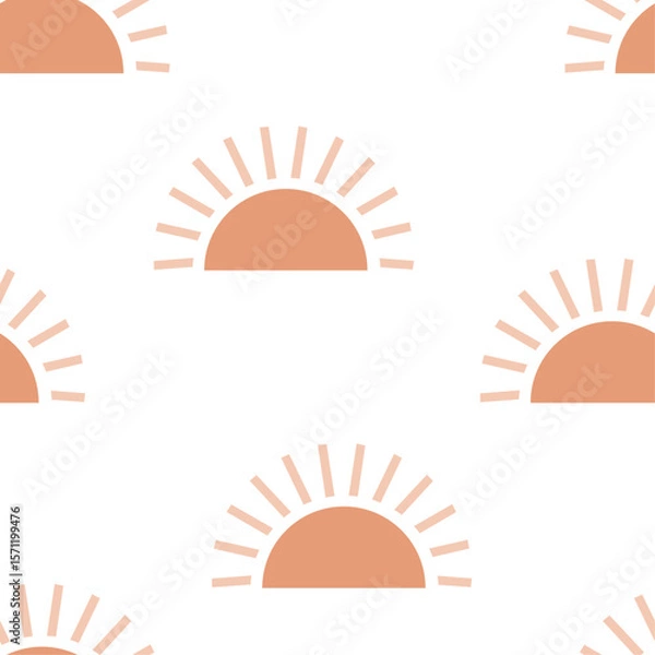 Fototapeta Hand-drawn sun seamless print design. Vector illustration design for fashion fabrics, textile graphics, and prints.	
