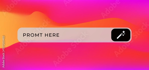 Fototapeta Ai themed input box with magic wand icon for generating creative and interactive prompts.