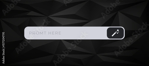 Fototapeta Ai text input bar for entering commands or prompts with a minimal and user-friendly design.