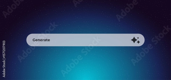 Fototapeta Artificial intelligence interface featuring a generate button with a stylized star icon beside it.