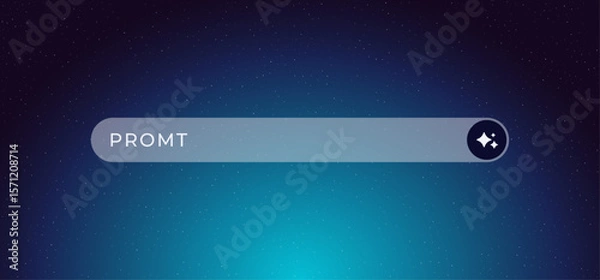 Fototapeta Artificial intelligence search bar with interactive icon simplifies finding information easily and quickly.