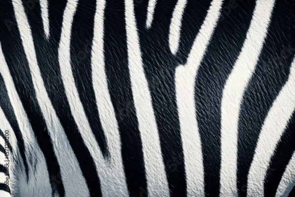 Fototapeta Intriguing monochrome abstract texture showcasing the unique striped pattern of wild zebra skin