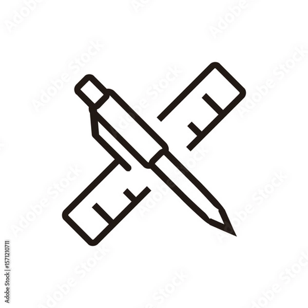 Obraz Stationery of Education and Learning web icons in line style. School, university, textbook, learning. Vector illustration.