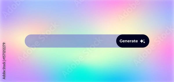 Fototapeta Ai interface with a sleek generate button, standing out against a vibrant gradient, enhancing usability.