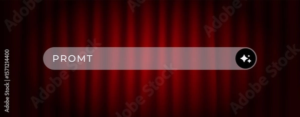 Fototapeta Ai interface element featuring a search bar with a geometric icon in white on the left side.