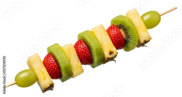 Obraz Delicious fruit skewers healthy snack ideas for parties and events on transparent background