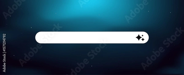Fototapeta Ai element showcasing a sleek search bar with a minimalist style and two star symbols for flair.