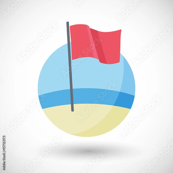 Obraz Red flag vector flat icon
