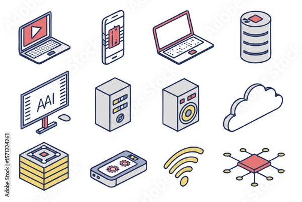 Fototapeta set of icons for web