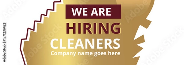 Fototapeta Cleaner job position banner design featuring gradient color and zigzag stroke post.