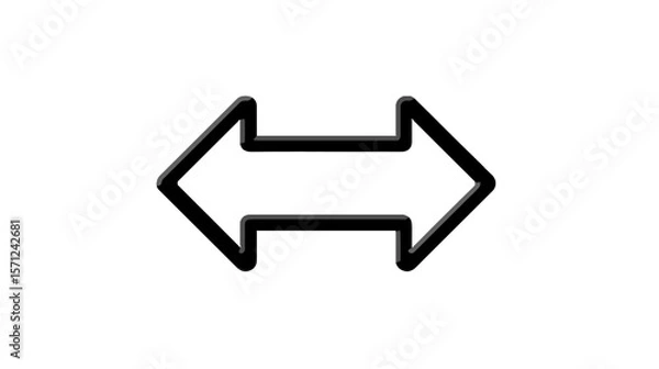 Fototapeta Horizontal black arrow symbol pointing left and right  