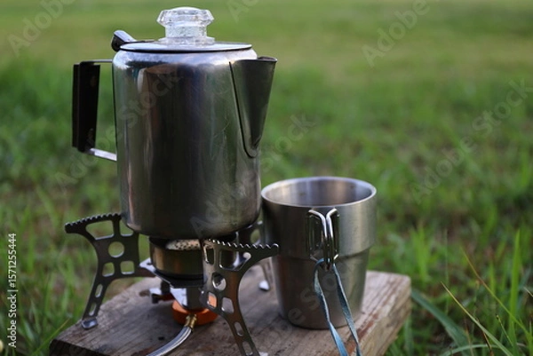 Fototapeta コーヒーカップとパーコレーター