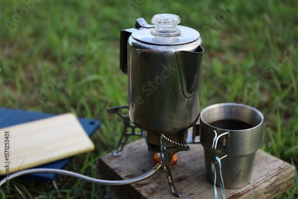 Fototapeta コーヒーカップとパーコレーター