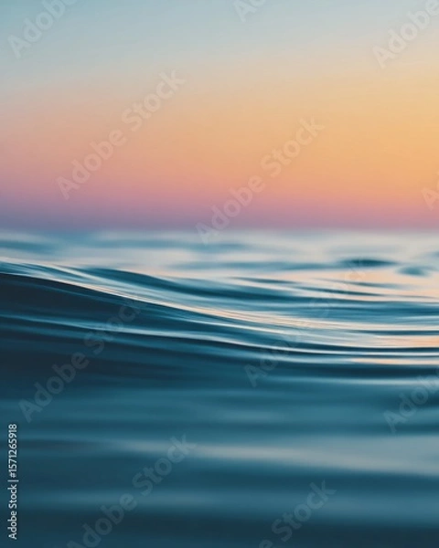 Fototapeta Blurred photography of ocean waves at sunset serene environment minimalistic background tranquil viewpoint