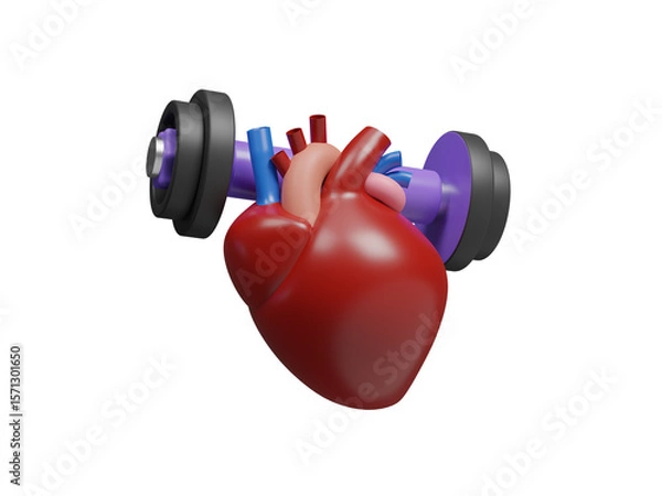 Fototapeta World heart day icon isolated on transparent background, heart health insurance, happy volunteer charity, CSR social responsibility, world heart day. Health raise awareness concept. 3d rendering