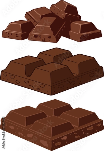 Obraz chocolate chunks isolated vector illustration art design