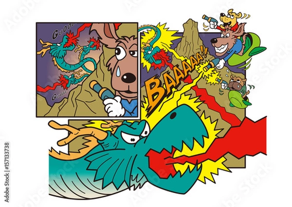 Fototapeta 犬の遊園地、犬のキャラクター、アミューズメントパーク