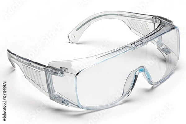 Obraz Clear safety glasses isolated on white background provide eye protection