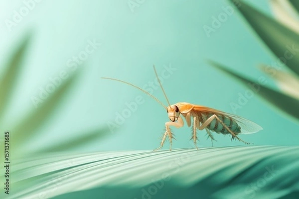 Fototapeta cockroach bug concept with a copy space