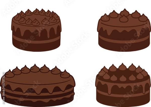 Obraz chocolate cake vector illustration art design