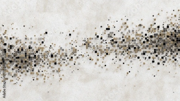 Fototapeta Abstract u-turn sign art created from scattered gigapixel pixels in a digital environment for contemporary viewpoints