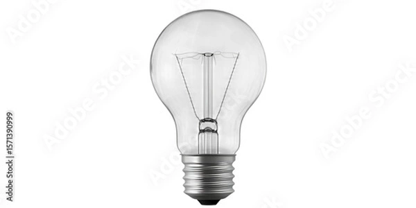 Fototapeta light bulb with transparent glass isolated on transparent background.