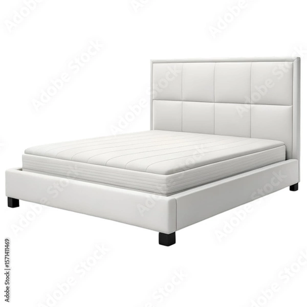 Obraz white bed isolated on white background