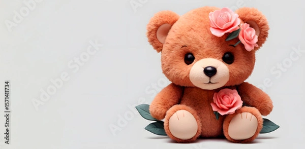 Obraz Teddy bear on a white background