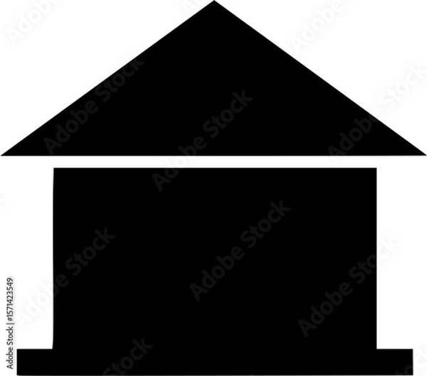 Obraz minimal hut icon vector silhouette, a hut icon black color silhouette
