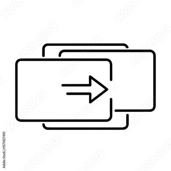 Fototapeta Slide Transition Icon with Right Arrow – Minimal Motion Graphic Symbol, suitable for UI, UX, swipe, media, and video transition concept