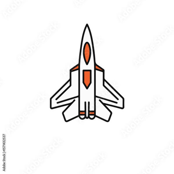 Obraz A stylized illustration of a jet fighter.