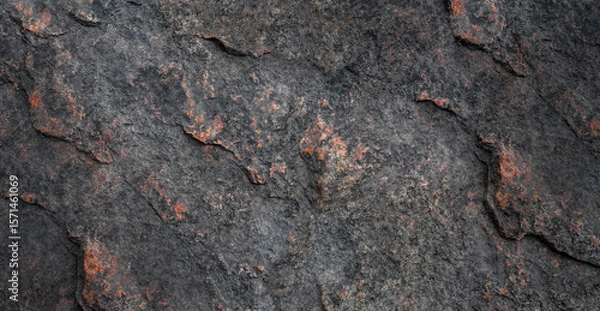 Obraz Texture background with the image of a gray granite rock with inclusions of red stone. Can be used for wallpaper, design