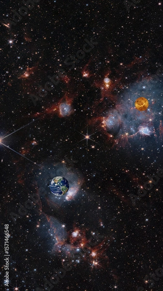 Fototapeta earth in a star clusters NGC 460 effect
(a dwarf galaxy effect)