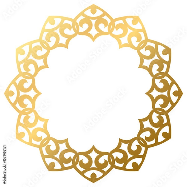 Obraz Gold ornamental round vector frame 08