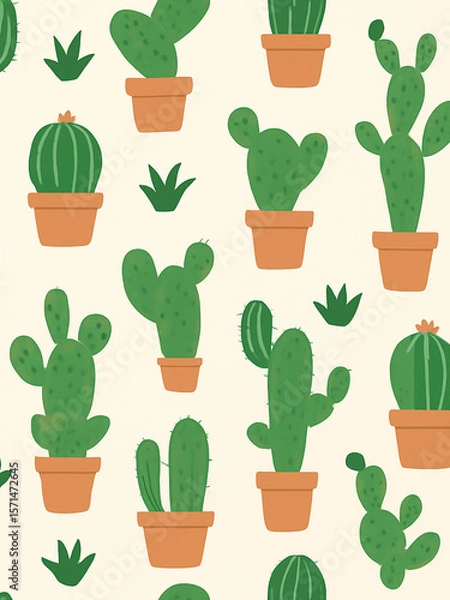 Obraz cactus in pots