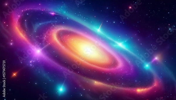 Obraz vibrant cosmic galaxy in deep space