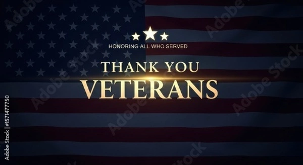 Fototapeta Thank You Veterans for Your Service and Sacrifice to Our Nation