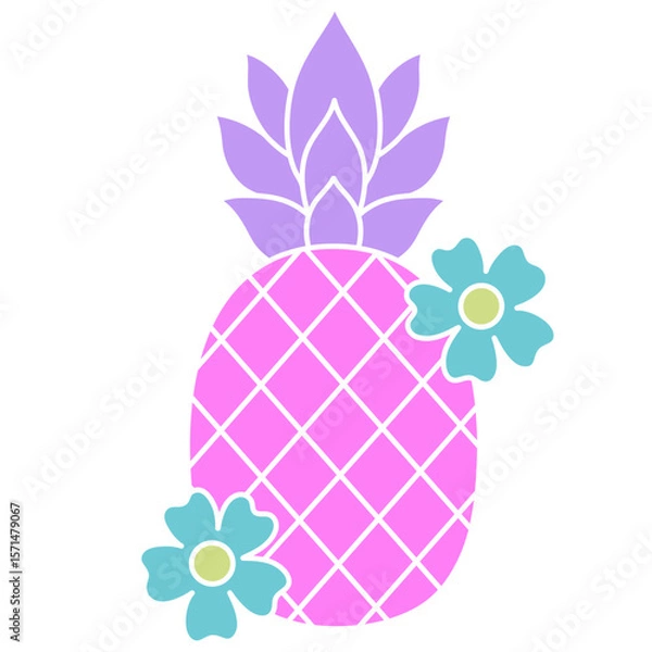 Obraz pink pineapple floral vector